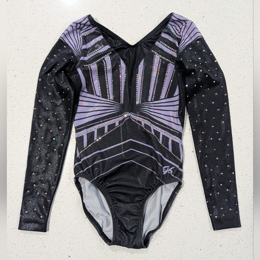 SWAROVSKI COMPETITION GK ELITE Child Large Gymnastics Leotard WAKANDA Msrp $395
